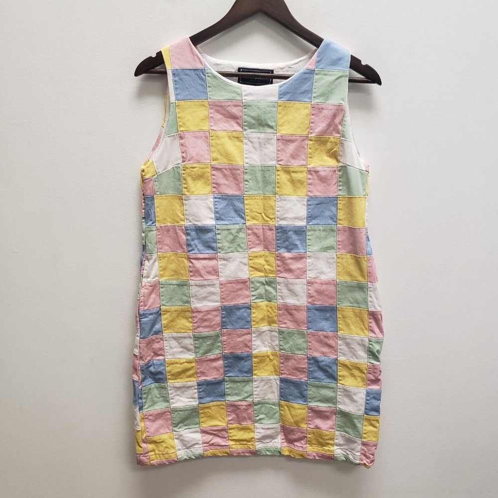 Kiel James Patrick Womens Mini Quilted Tank Dress Size 6 Multicolor Patchwork